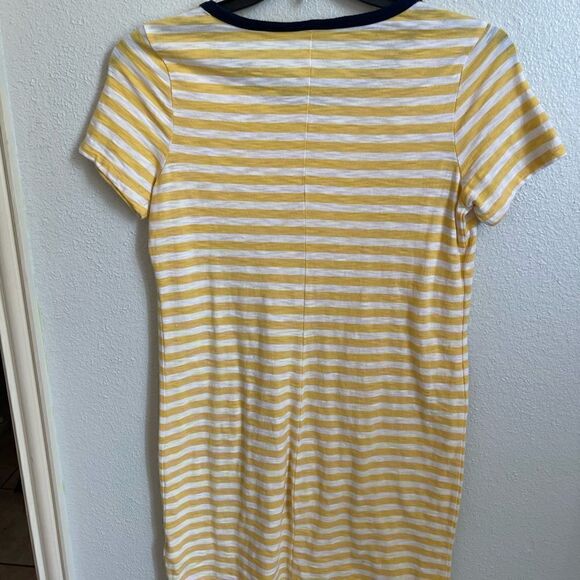 ❤️Old Navy Yellow & White Striped Tee Shirt Dress - Picture 3 of 4